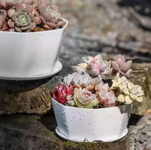 Eenvoudige Bloempot voor Binnen – Kunststof Plantenpot met Grote Opening en Bodembak