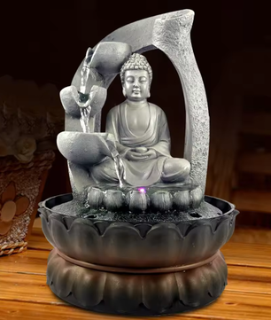 Tafelblad Waterfontein met LED Verlichting – Boeddha Decoratief Waterornament voor Binnen