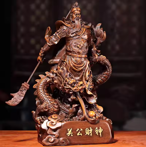 Guan Gong Standbeeld van Hars – Decoratief Beeld voor Huis en Winkel