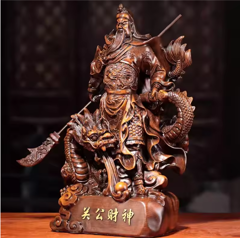 Guan Gong Standbeeld van Hars – Decoratief Beeld voor Huis en Winkel