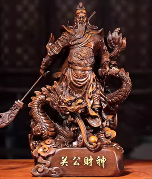 Guan Gong Standbeeld van Hars – Decoratief Beeld voor Huis en Winkel