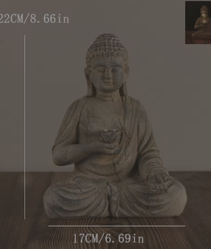 Zen Boeddhabeeld op Zonne-Energie – Decoratief Tuinornament met LED Verlichting