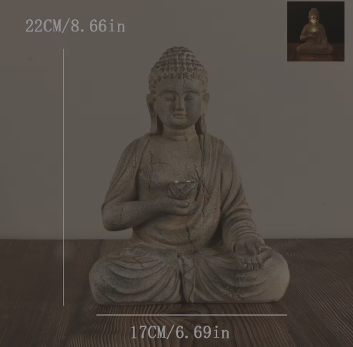 Zen Boeddhabeeld op Zonne-Energie – Decoratief Tuinornament met LED Verlichting