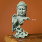 Boeddhistisch Zen Standbeeld – Groene Zandsteen Desktop Decoratie voor Interieur