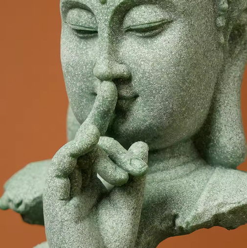 Boeddhistisch Zen Standbeeld – Groene Zandsteen Desktop Decoratie voor Interieur