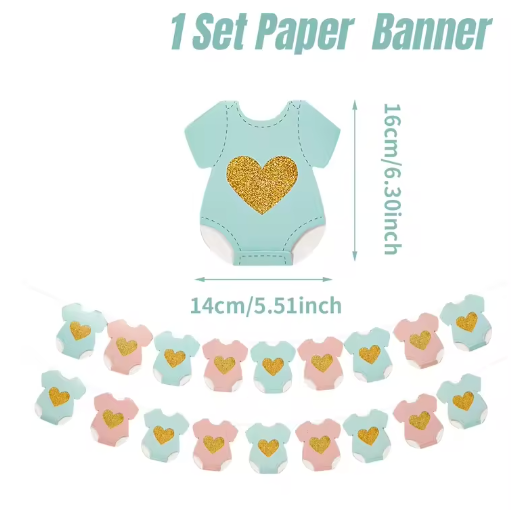 Baby Douche Papieren Slinger – Baby Romper Waslijn Decoratie voor Feest