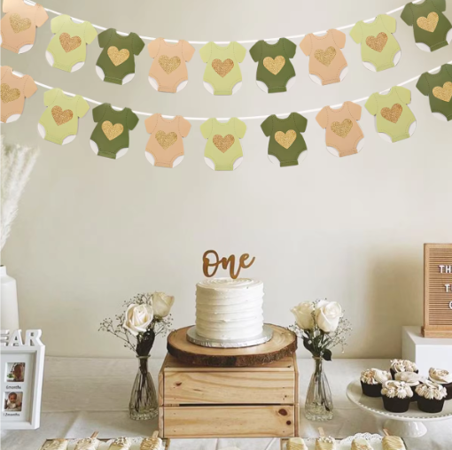 Baby Douche Papieren Slinger – Baby Romper Waslijn Decoratie voor Feest