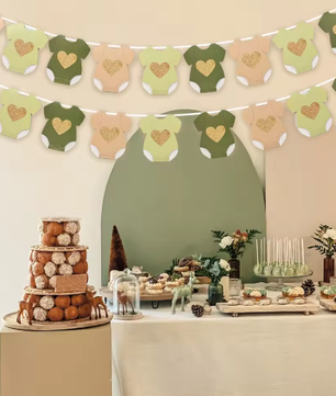 Baby Douche Papieren Slinger – Baby Romper Waslijn Decoratie voor Feest