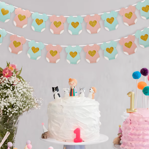 Baby Douche Papieren Slinger – Baby Romper Waslijn Decoratie voor Feest