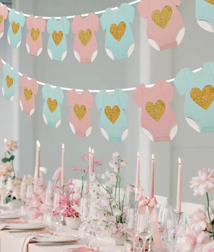 Baby Douche Papieren Slinger – Baby Romper Waslijn Decoratie voor Feest