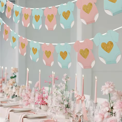 Baby Douche Papieren Slinger – Baby Romper Waslijn Decoratie voor Feest