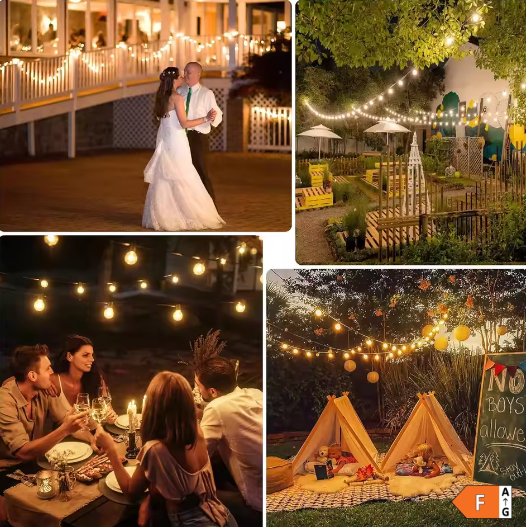 G40 LED Globe Lichtslinger voor Buiten – Waterdichte Tuinverlichting met EU Stekker