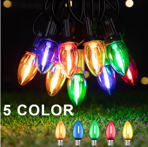 C7 LED Kleurrijke Lichtslinger Buiten – Waterdichte RGB Feestverlichting