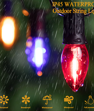 C7 LED Kleurrijke Lichtslinger Buiten – Waterdichte RGB Feestverlichting