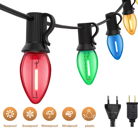 C7 LED Kleurrijke Lichtslinger Buiten – Waterdichte RGB Feestverlichting