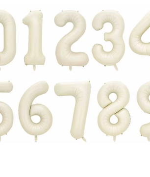 Grote Cijfer Folieballon – Crème Karamel Nummer Ballon voor Feestdecoratie
