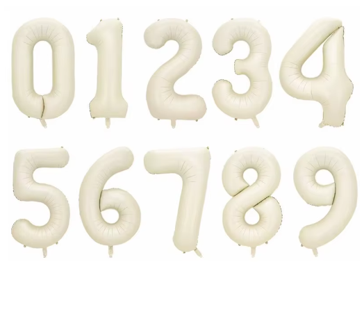 Grote Cijfer Folieballon – Crème Karamel Nummer Ballon voor Feestdecoratie