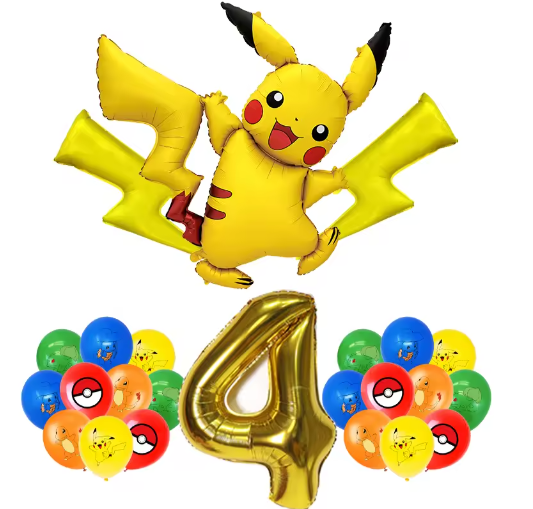 Pikachu Verjaardagsfeest Decoratie Set – Ballonnen, Banner en Servies voor Kinderfeest