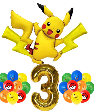 Pikachu Verjaardagsfeest Decoratie Set – Ballonnen, Banner en Servies voor Kinderfeest
