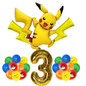 Pikachu Verjaardagsfeest Decoratie Set – Ballonnen, Banner en Servies voor Kinderfeest