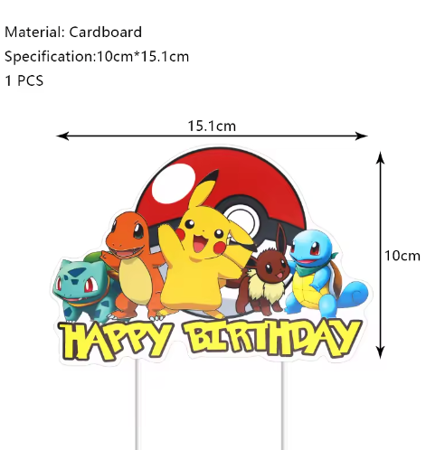 Pikachu Verjaardagsfeest Decoratie Set – Ballonnen, Banner en Servies voor Kinderfeest