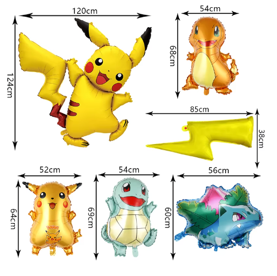 Pikachu Verjaardagsfeest Decoratie Set – Ballonnen, Banner en Servies voor Kinderfeest