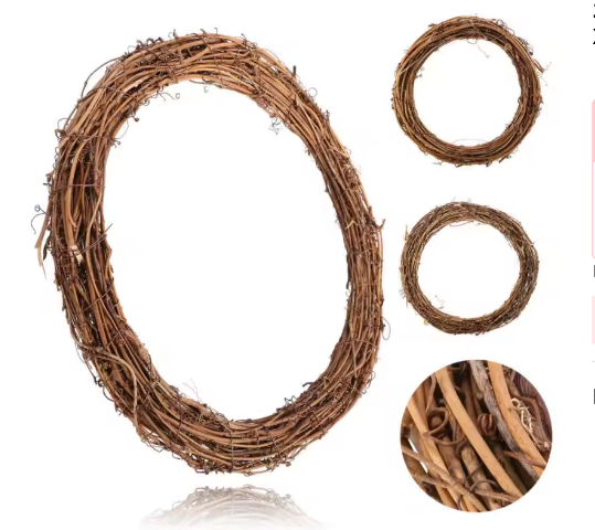 Natuurlijke Rotan Krans – Handgeweven DIY Decoratie voor Deur en Muur