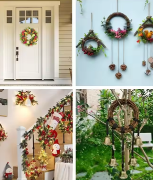 Natuurlijke Rotan Krans – Handgeweven DIY Decoratie voor Deur en Muur