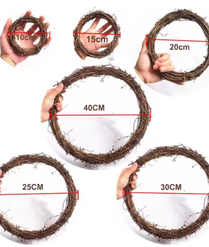 Natuurlijke Rotan Krans – Handgeweven DIY Decoratie voor Deur en Muur