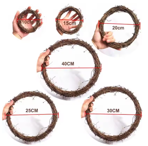 Natuurlijke Rotan Krans – Handgeweven DIY Decoratie voor Deur en Muur