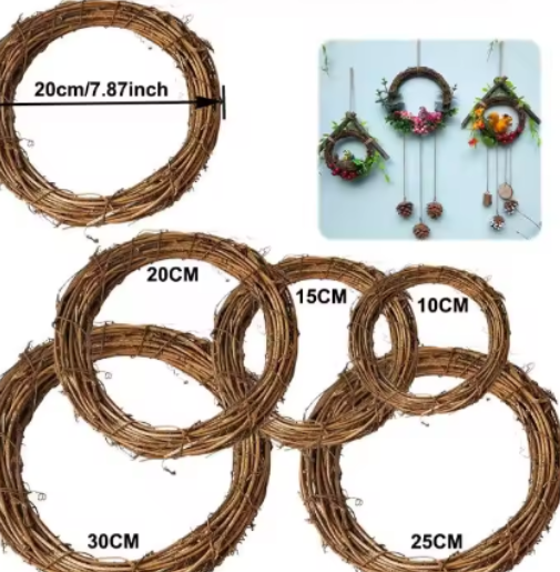 Natuurlijke Rotan Krans – Handgeweven DIY Decoratie voor Deur en Muur