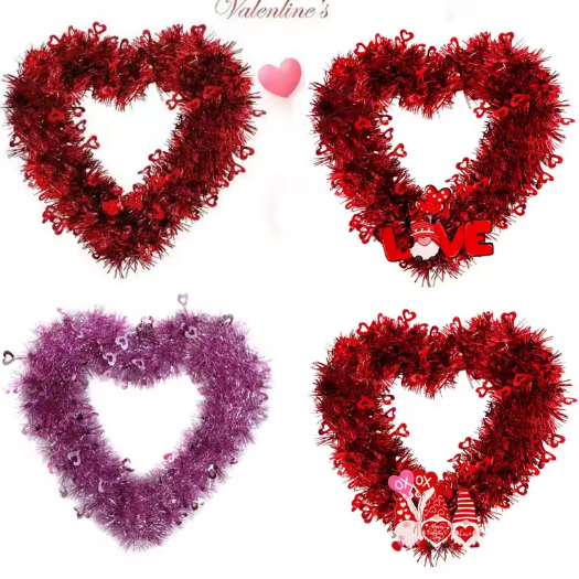 Hartvormige Bloemenkrans voor Valentijnsdag – Romantische Deurdecoratie