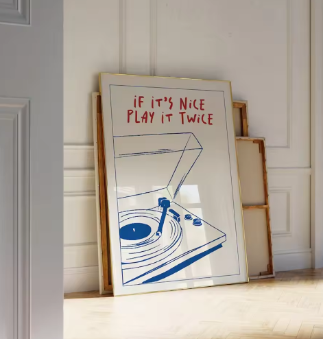 Retro Groovy Muziek Poster – Moderne Canvas Wanddecoratie