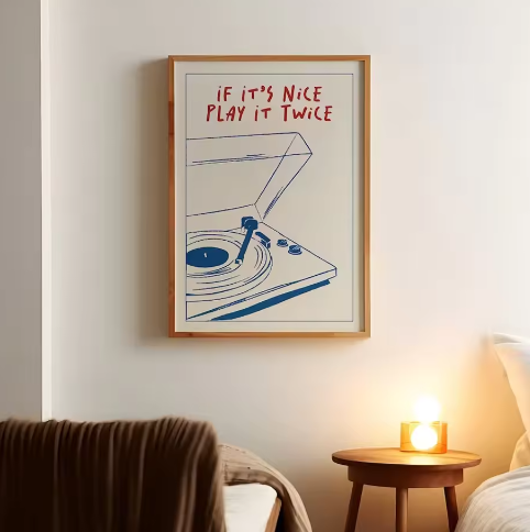 Retro Groovy Muziek Poster – Moderne Canvas Wanddecoratie