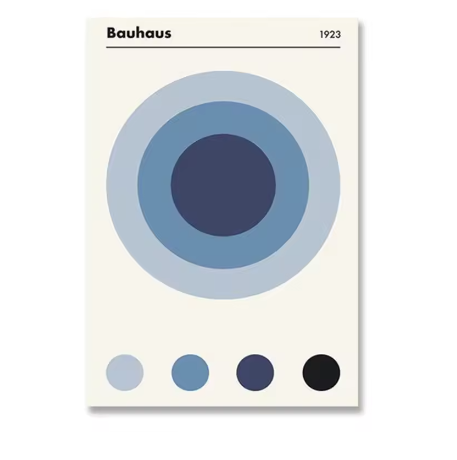 Bauhaus Minimalistische Zwart-Wit Canvas Poster Wanddecoratie