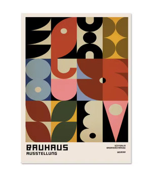 Bauhaus Minimalistische Zwart-Wit Canvas Poster Wanddecoratie