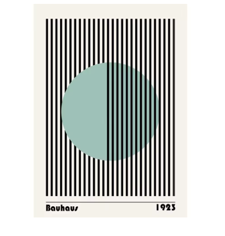 Bauhaus Minimalistische Zwart-Wit Canvas Poster Wanddecoratie