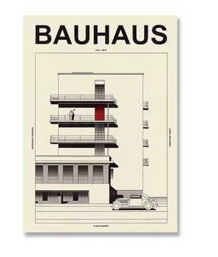 Bauhaus Minimalistische Zwart-Wit Canvas Poster Wanddecoratie