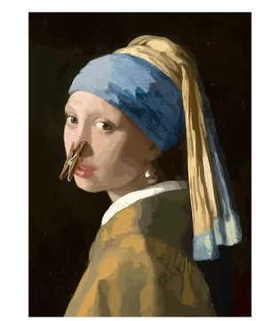 Grappige Mona Lisa Toiletrol Canvas Poster Badkamer Wanddecoratie