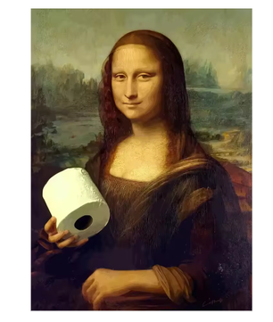 Grappige Mona Lisa Toiletrol Canvas Poster Badkamer Wanddecoratie