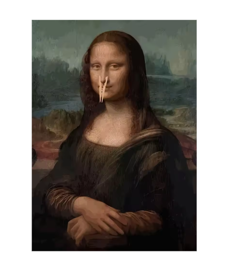 Grappige Mona Lisa Toiletrol Canvas Poster Badkamer Wanddecoratie