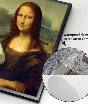 Grappige Mona Lisa Toiletrol Canvas Poster Badkamer Wanddecoratie