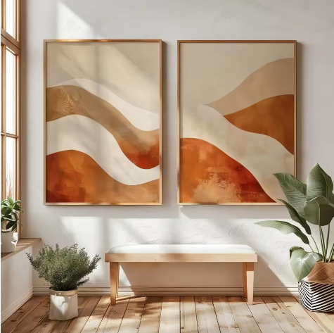 Japanse Wabi Sabi Bergen Canvas Poster Set van 2