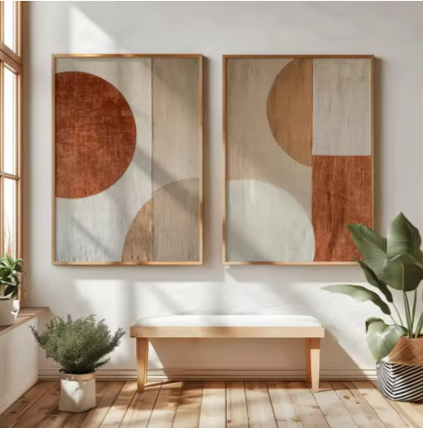 Japanse Wabi Sabi Bergen Canvas Poster Set van 2