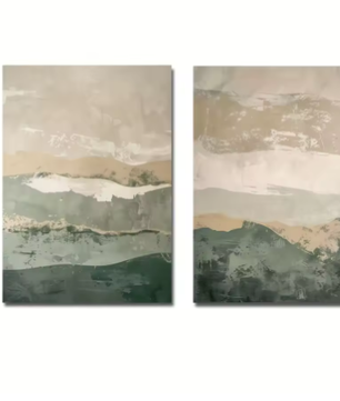 Japanse Wabi Sabi Bergen Canvas Poster Set van 2