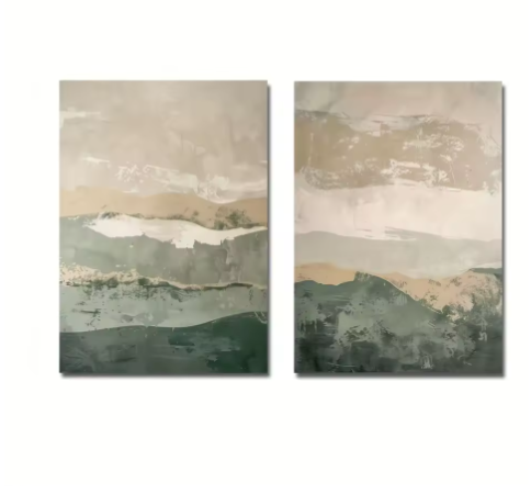 Japanse Wabi Sabi Bergen Canvas Poster Set van 2