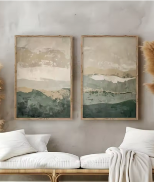 Japanse Wabi Sabi Bergen Canvas Poster Set van 2