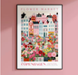 Amsterdam Bloemenmarkt Canvas Poster – Botanische Boho Wanddecoratie