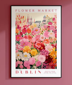 Amsterdam Bloemenmarkt Canvas Poster – Botanische Boho Wanddecoratie