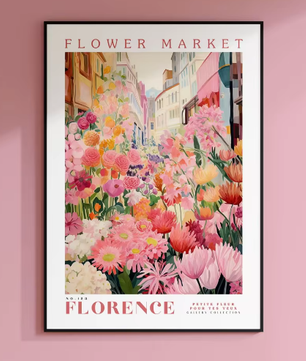 Amsterdam Bloemenmarkt Canvas Poster – Botanische Boho Wanddecoratie